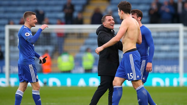 Harry-Maguire-and-Brendan-Rodgers-Leicester-City